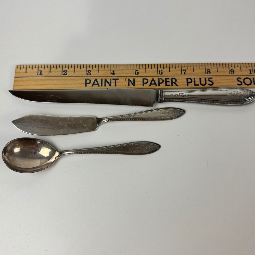 1847 Rogers Bros Argosy Silverplate Flatware Set 3pc Knife Butter Knife Teaspoon